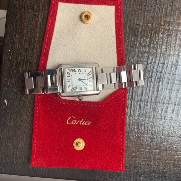 Cartier Tank steel watch